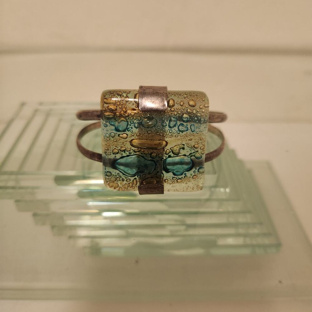 Metal Cuff Bracelet Plastic Bubble boho